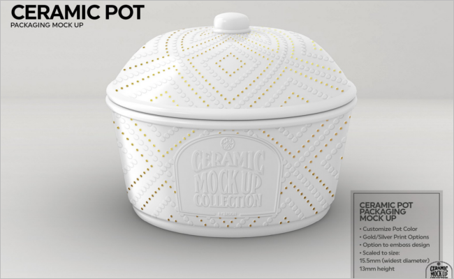 Ceramic Pot Packaging Mockup Design