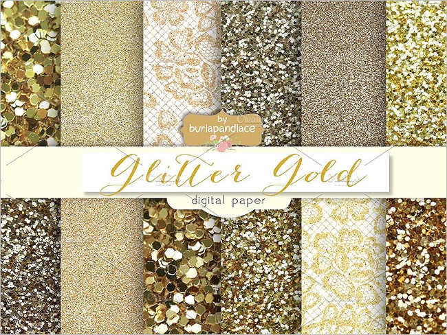 Digital Glitter gold Pattern