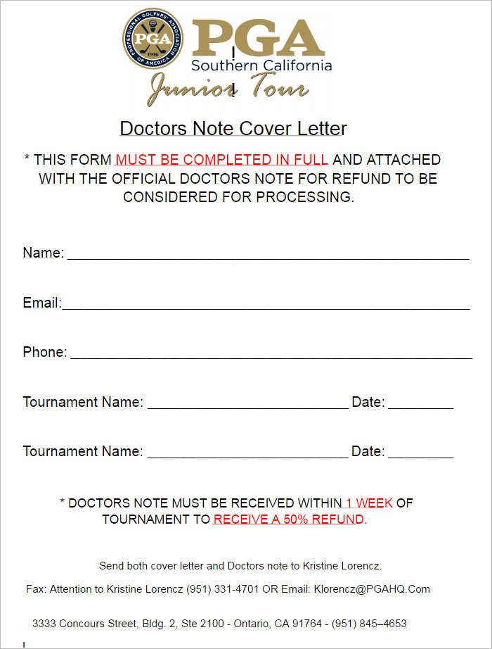 Doctor Note Cover Letter Templates