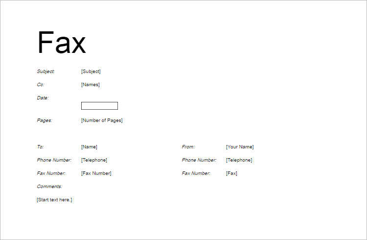 Editiable Fax Cover Sheet Template