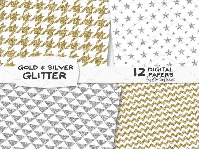 Glitter Matlic gold Pattern