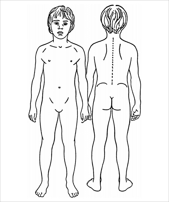 Human Body Outline Sketch Templates