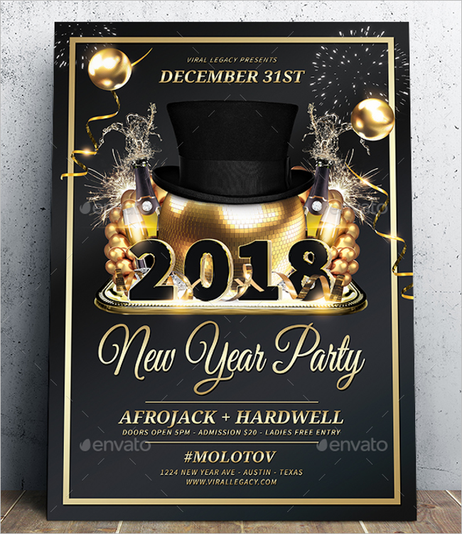 Modern Poster For New Year Design