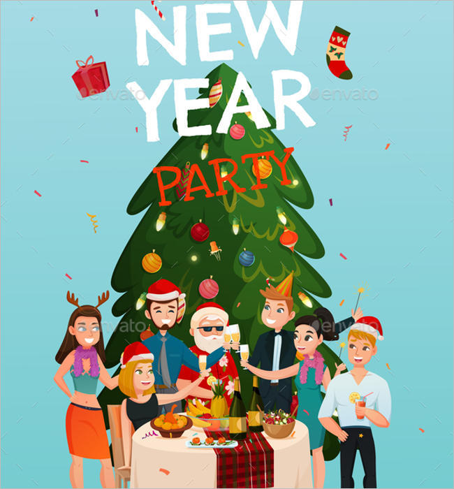 New Year Party Poster Template