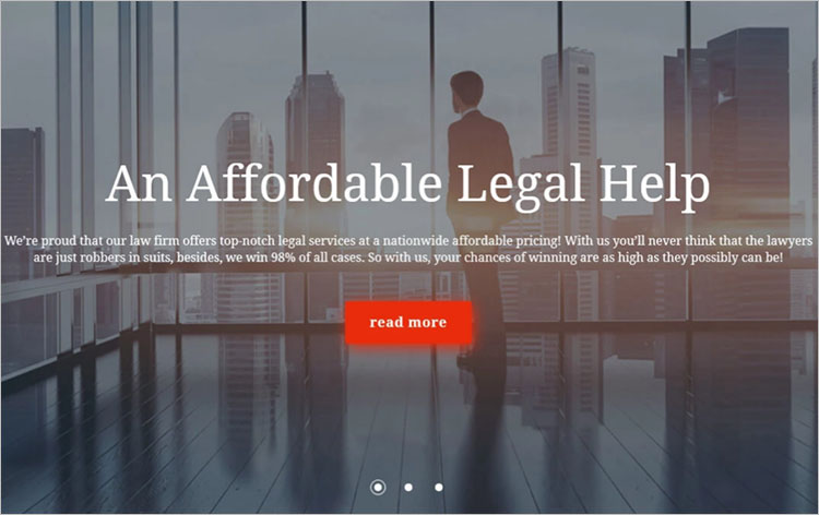 Parallax Law Firm Scrolling WordPress Theme