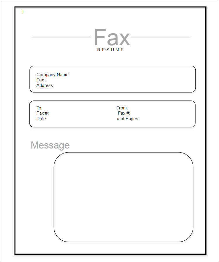 Sample Printable Fax Cover Sheet Excel