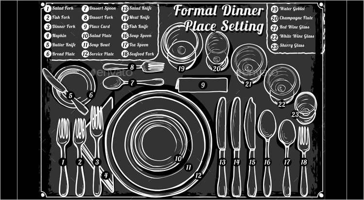 Vector Dinner Place Setting Templates