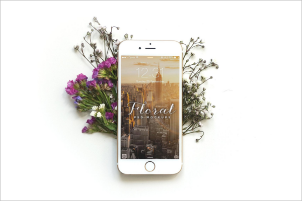 iPhone 6 Mockup Floral Design
