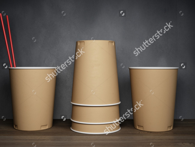 3D Rendering of Cups Mockup