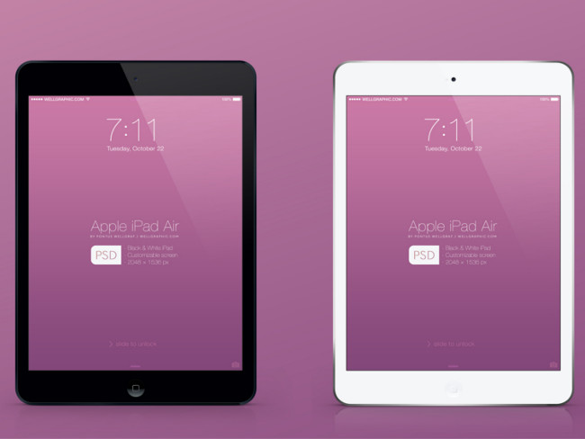Apple iPad Air Mockup Free PSD