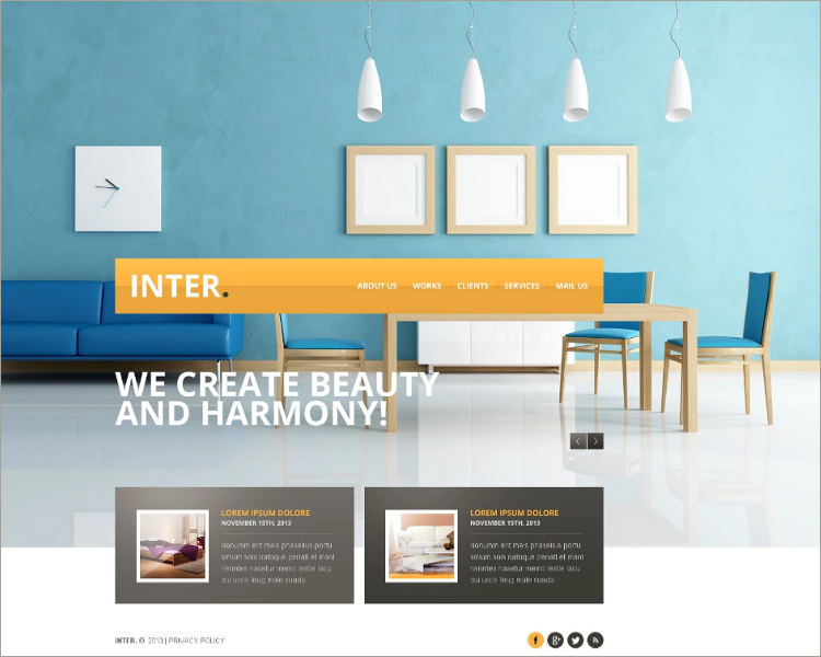 Beautiful Interior Design Website Template