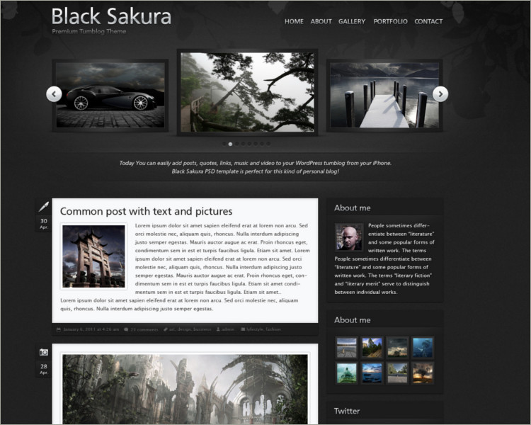 Black Sakura tumbler theme