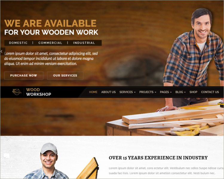 Carpenter and Craftsman WordPress theme