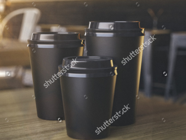 Coffee Lovers Coffee Cups Different Sizes Mockup