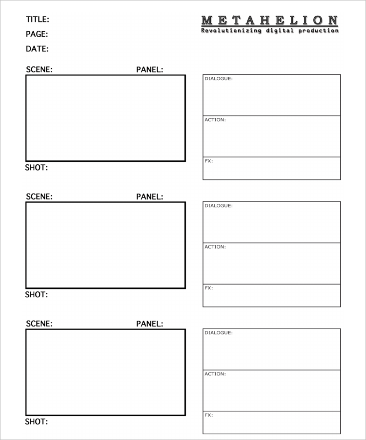 Commercial Storyboard Template PDF