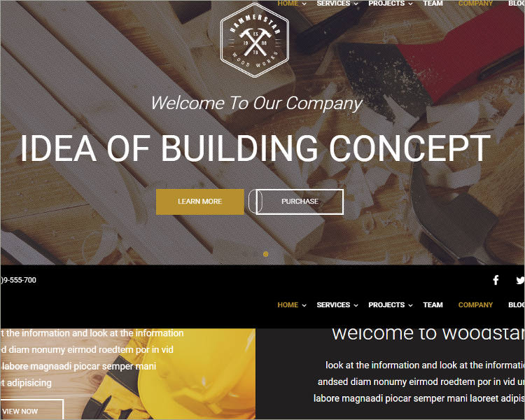 Construction & Carpentry WordPress Theme
