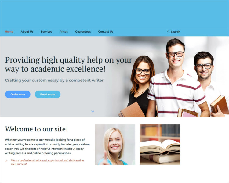 Essay writing Bootstrap Template