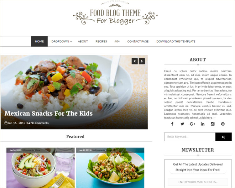 Food Blogger Template