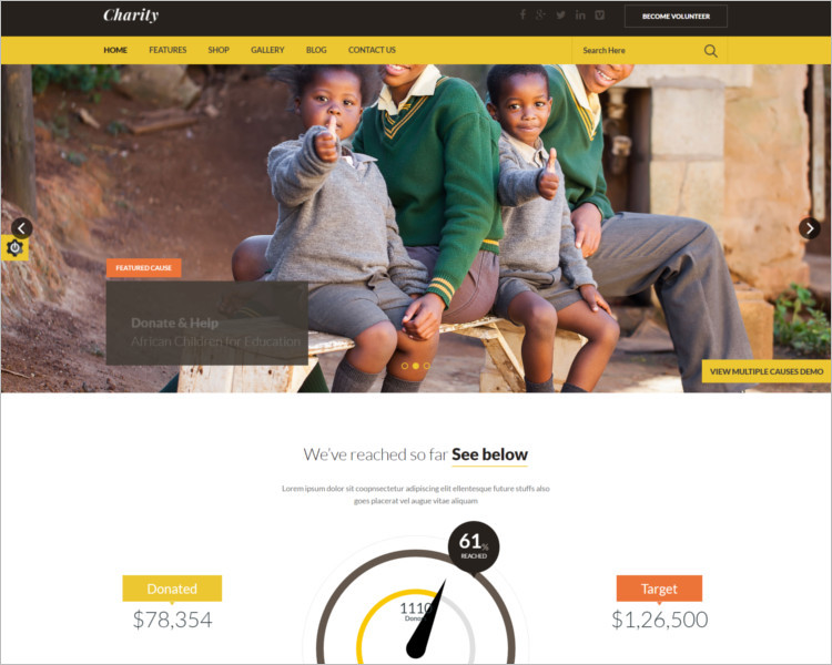 Fundraising Church Bootstrap Template