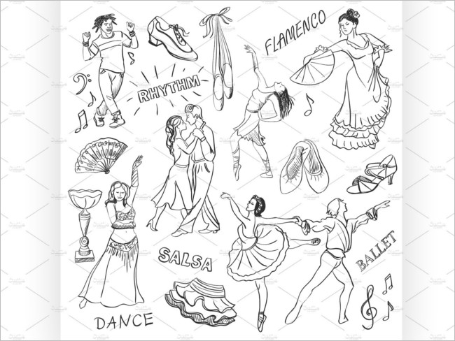 Hand Draw Dance collection Design
