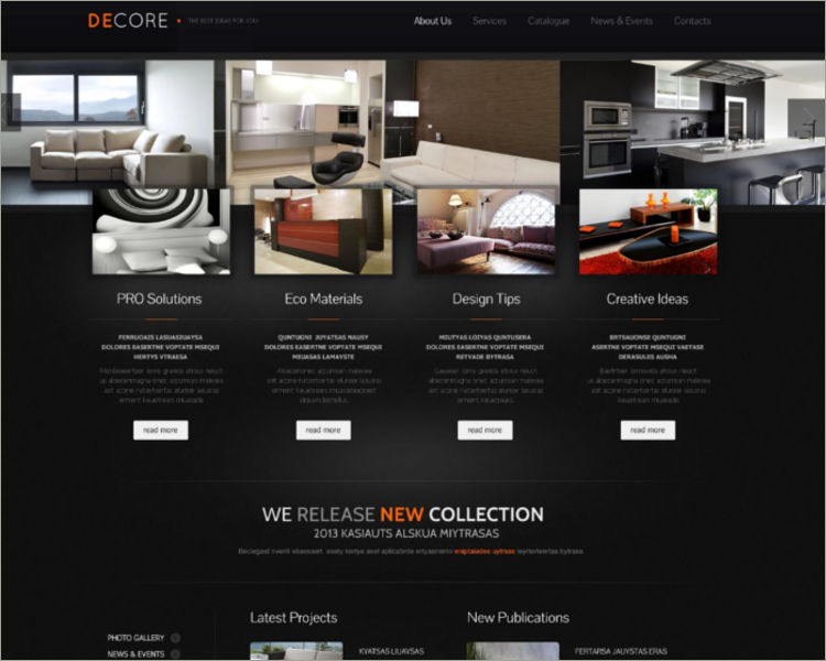 Interior Design Furniture Responsive Website Template