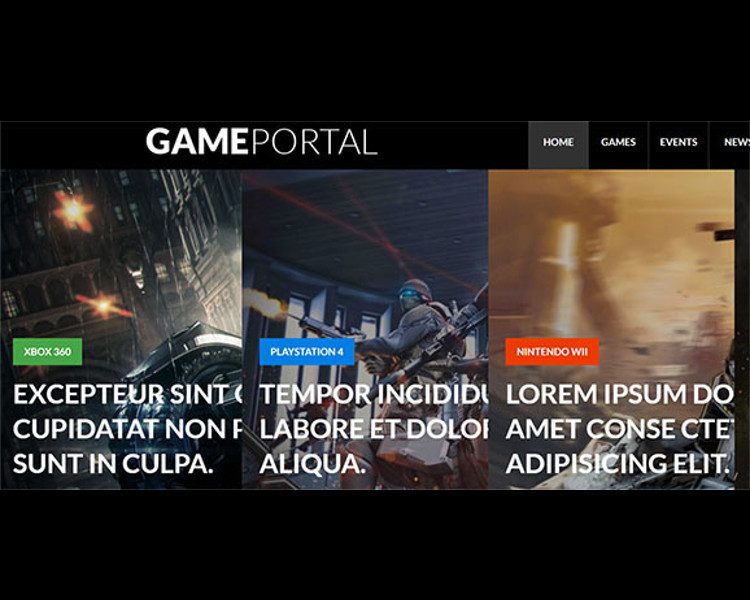 Portal Bootstrap Game Template