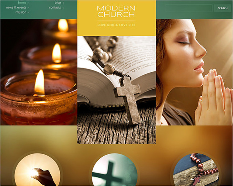Religious Church Bootstrap Template