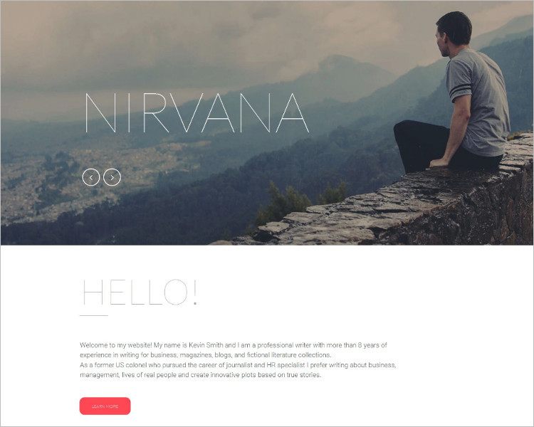 Responsive Writer Bootstrap Template