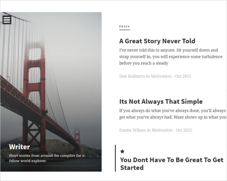 Simple Writer Bootstrap Template