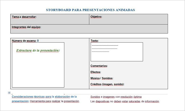 Storyboard Presentation Example