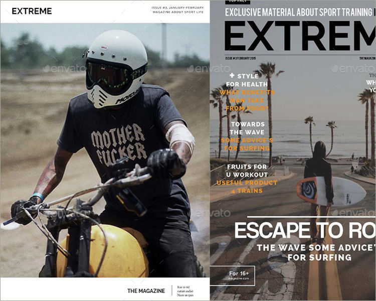 action sports magazine template