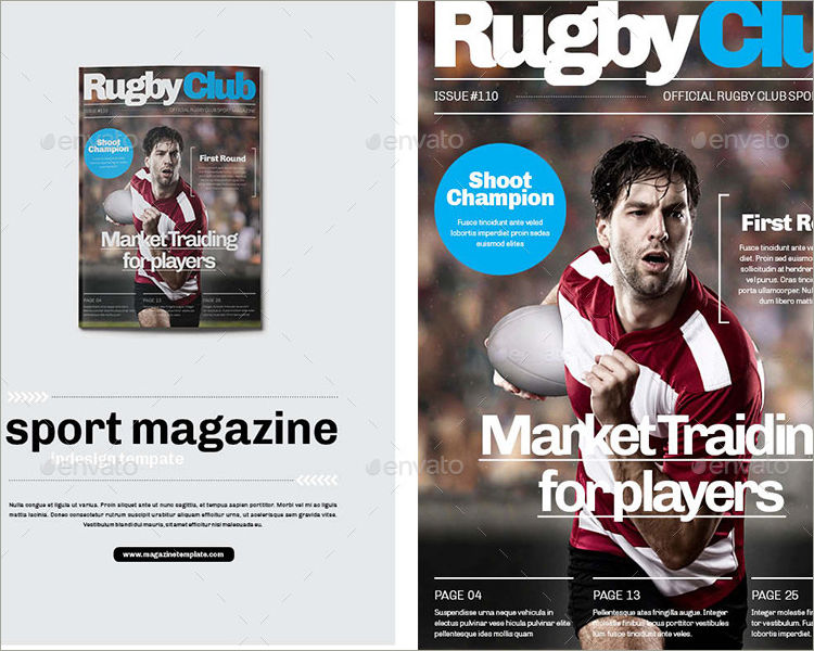 rugby club magazine template