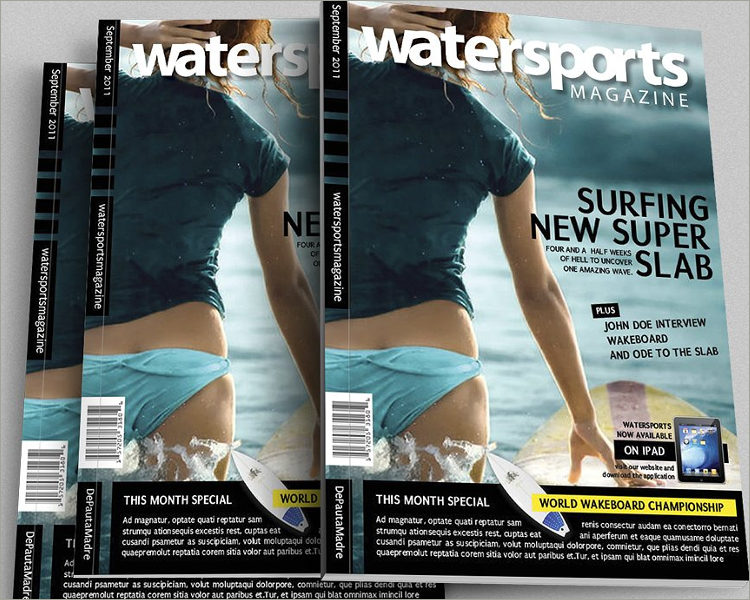 water sport magazine template