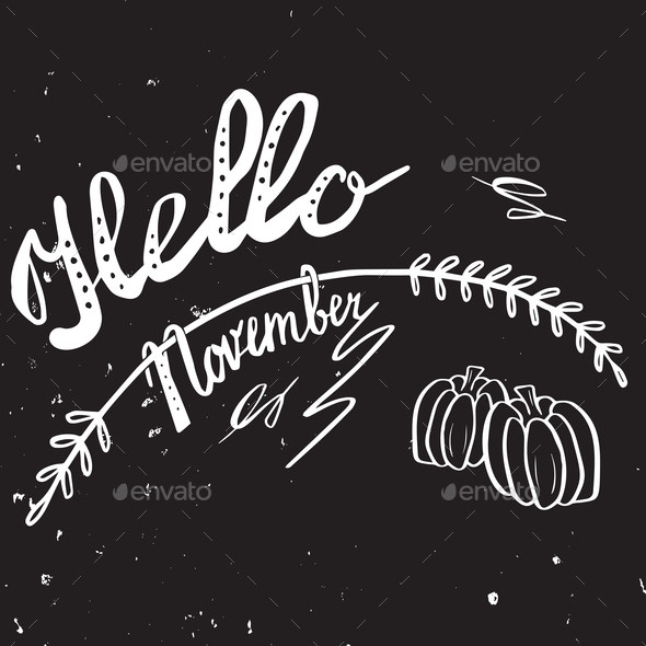 Autumn hand lettering and calligraphy design