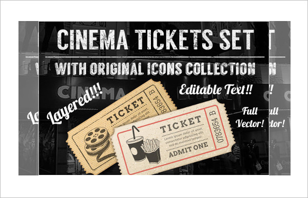 Cinema Ticket Set Design Template