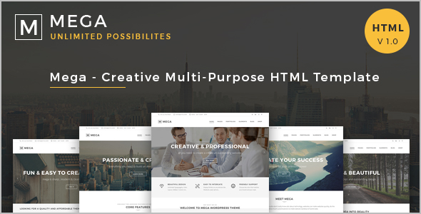 Corporate Mega menu HTML 5 Template