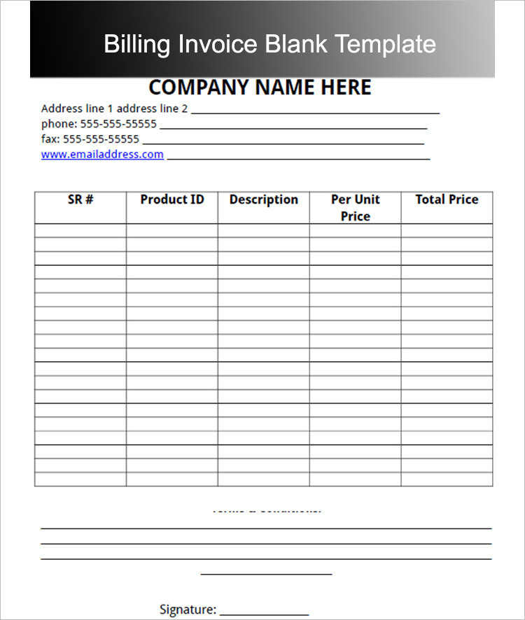 Download Invoice Template Document PDF