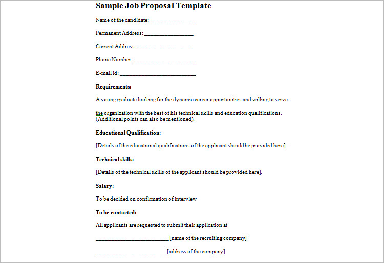 Editable Job Proposal Template Format