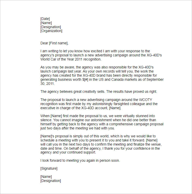Free Proposal Letter Word Template