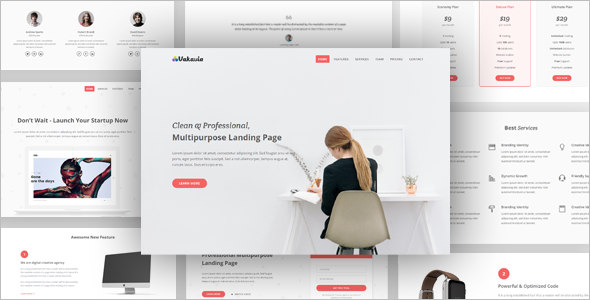 Full-Screen Agency landing Page Template