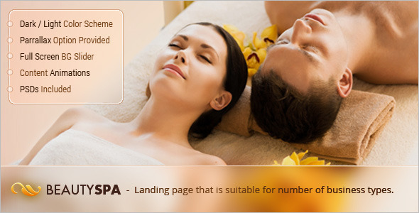 Full-Screen Spa Landing Page Template