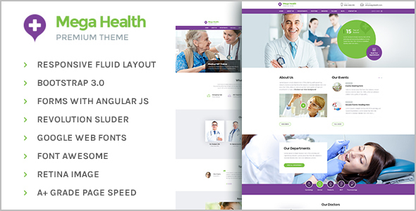 Mega Health Menu HTML Template