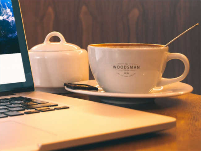 Modern Coffee Cup Table Mockup