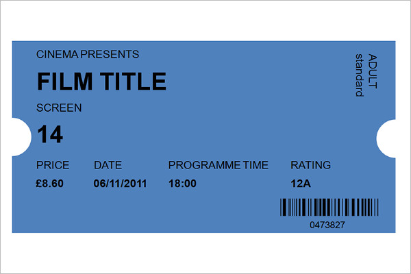 Movie Ticket Template Excel Word