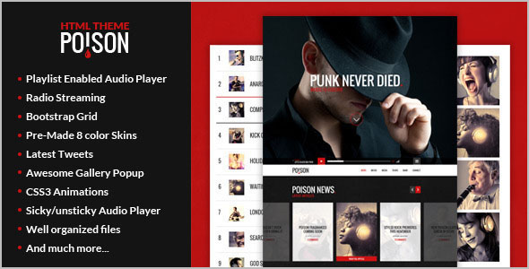 Music HTML Grid Layout Template