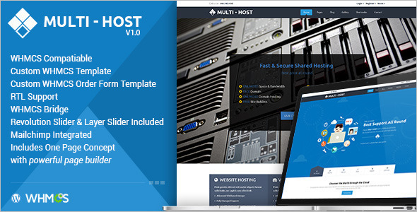 One Page Hosting WordPress Template