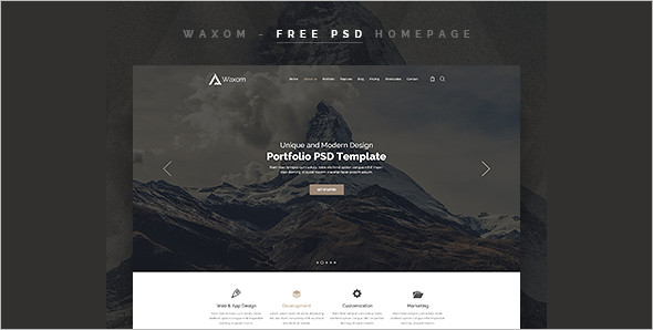 PSD Home Page Web Layout Template