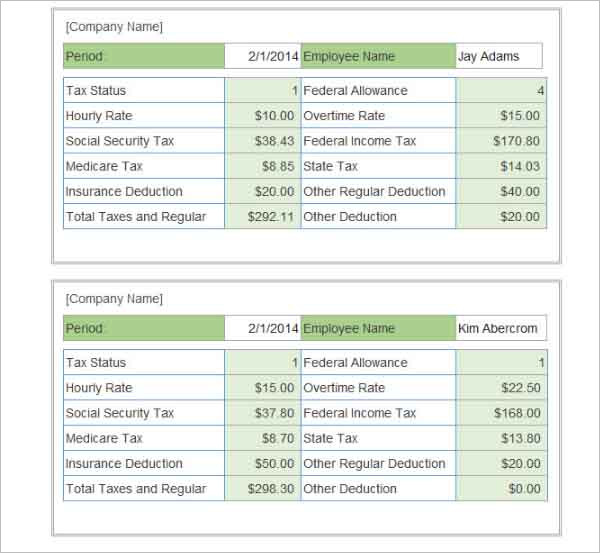 Payroll calculator with pay stubs