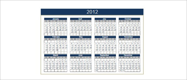 Perpetual Calendar Template PDF Word