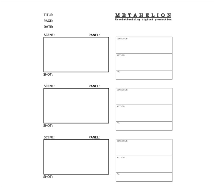Production Story Board Template